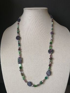 Artisan Bohemian Multicolour Beaded Necklace Butterfly Pearl Flat Discs Accents